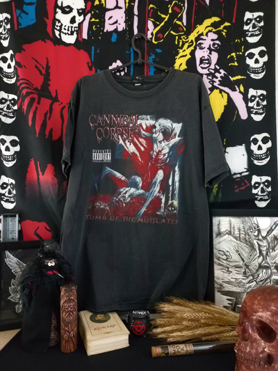 Pre-owned Band Tees X Rock Band Cannibal Corpse Vintage Bootleg T-shirt In Black