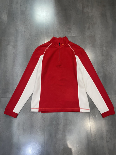 Pre-owned Kjus Systems Technical Two Tone Fleece Jacket In Red White