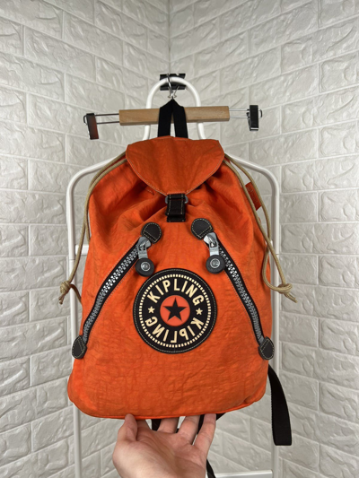 Pre-owned Backpack Kipling Big Monkey Animal Travel Rucksack Outdoor Summer In Orange