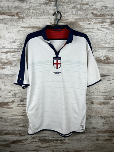Pre-owned Soccer Jersey X Umbro Mens Vintage Umbro England National Team Soccer Jersey In White