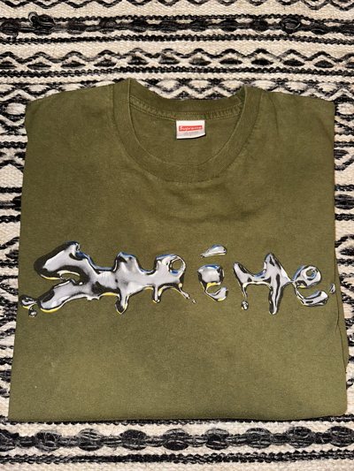 Pre-owned Supreme Liquid T Large In Olive