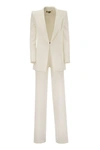 Elisabetta Franchi Crepe Jacket And Trousers Suit In White