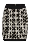 Elisabetta Franchi Viscose Logo Jacquard Miniskirt In Black