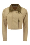 Fay Beige Cropped Jacket In Cream