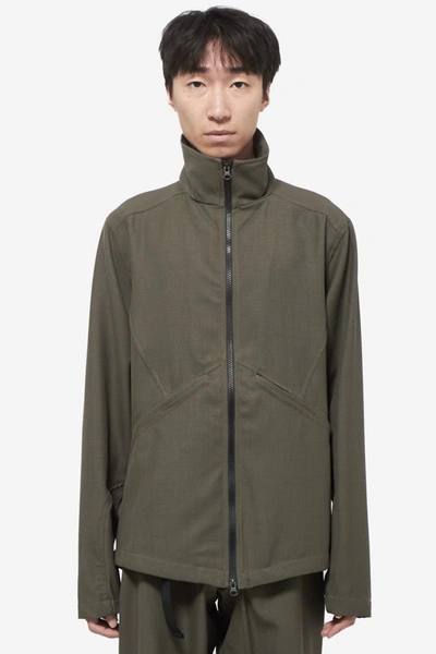 Gr10k Zipped-up Stand-up Neck Jacket In Green