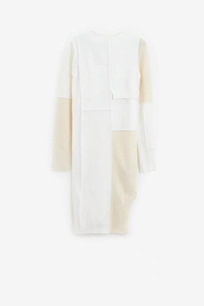 Mm6 Maison Margiela Midi Dress In White  Polyurethane