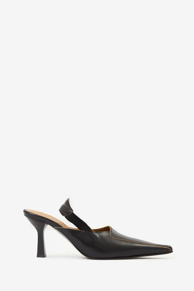 Our Legacy Envelope Heel Pumps In Black Leather