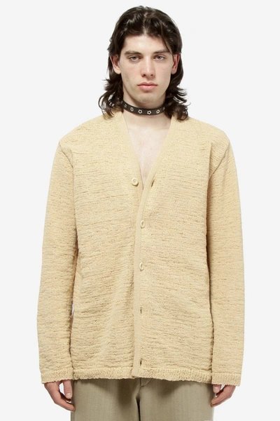 Our Legacy Knitted Cardigan Beige Faux Coard