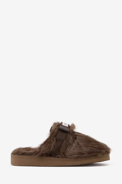 Suicoke Zavo 2eu Flats In Brown Fabric