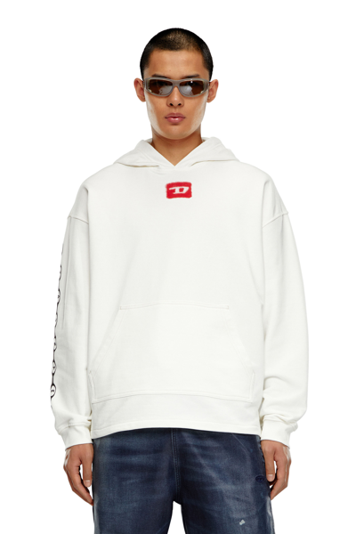 Diesel Hoodie Con Stampa Airbrush In White