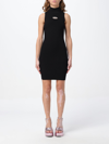 Diesel Women Black Tank Top With D Logo Cut-out In Ribbed Jersey Woman In Black