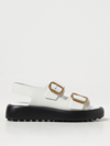 Tod's Buckled Leather Sandals In White