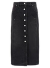 Isabel Marant Étoile Marant Étoile Vandy Denim Midi Skirt Faded Black In Black