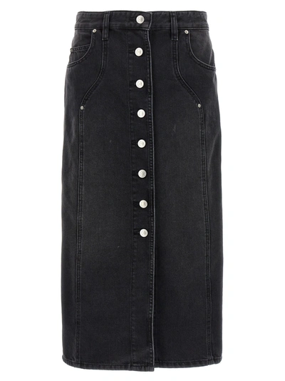 Marant Etoile Vandy High-rise Denim Skirt In Black