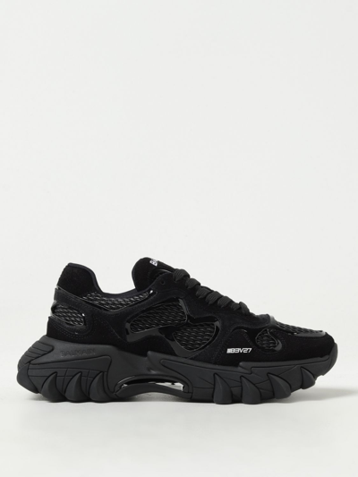 Balmain B-east Leather Sneakers With Logo In Black