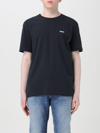 Hugo Boss Cotton Curved Logo T-shirt In Blue