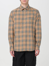 Burberry Men's Jacket With Check Pattern | Size Xl | 8043839 In Beige