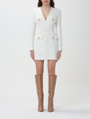 Balmain Woman Short Dress White Size 10 Polyamide In White
