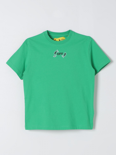 OFF-WHITE T-SHIRT OFF WHITE KIDS KIDS COLOR GREEN,F20325012