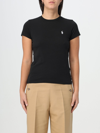 POLO RALPH LAUREN T-SHIRT POLO RALPH LAUREN WOMAN COLOR BLACK,F20768002