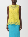 Dolce & Gabbana Lace Top Tops Yellow In Giallo