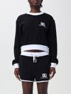 Dolce & Gabbana Ribbed Crew-neck Sweatshirt With Contrasting Cuffs And Hemline In White