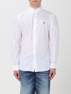 Polo Ralph Lauren Long-sleeve Button-up Shirt With Pointed Collar And Embroidered Logo In White