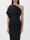 Rick Owens One-shoulder Taffeta Top In Black