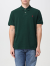 Polo Ralph Lauren Green T-shirt With Short Sleeves And Embroidered Logo In Cotton Man In Green