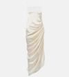 JACQUEMUS LA SAUDADE BRODÉE SATIN SLIP DRESS