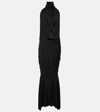 ALEXANDRE VAUTHIER HIGH-NECK DRAPED MAXI DRESS