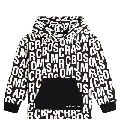 Marc Jacobs Kids' Logo Cotton-blend Jersey Hoodie In Black