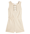 Chloé Cotton Fleece Playsuit In Beige