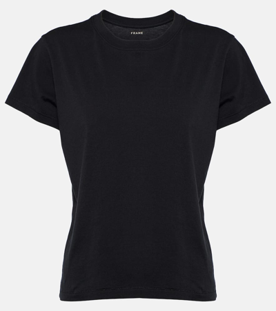 Frame Fitted Crew Tee Cotton Jersey T-shirt In Black