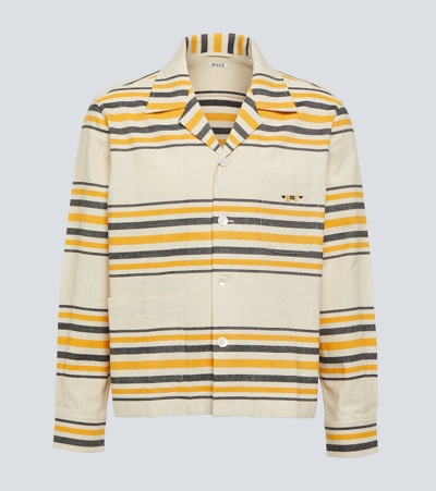 Bode Namesake Striped Cotton Shirt In Ecmlt