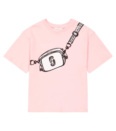 Marc Jacobs Kids' 错视效果棉质针织t恤 In Pink