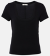 Frame Rib Baby Tee Jersey Top In Black
