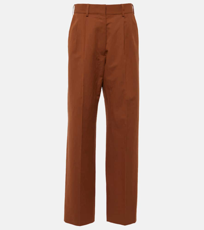 Blazé Milano Dojo Rust Fox Linen Blend Trousers In Brown