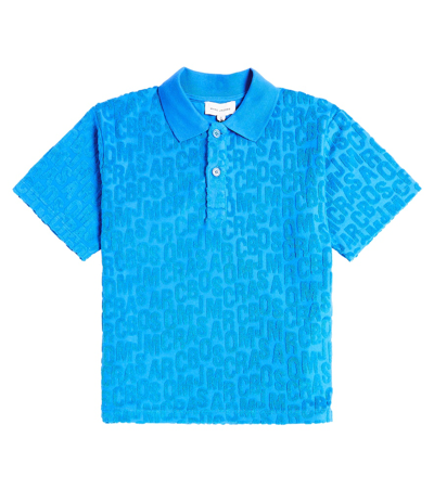 Marc Jacobs Kids' Logo Cotton-blend Polo Shirt In Blue