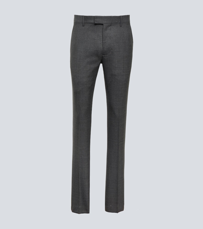 Ami Alexandre Mattiussi Virgin Wool Slim Pants In Grey