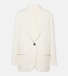 Brunello Cucinelli Viscose And Linen Blazer With Silk Blend Lining In White