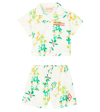 The Animals Observatory Baby Magpie Shirt And Shorts Set In White