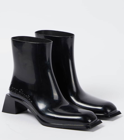 Acne Studios Soap Logo Ankle Boots In Black