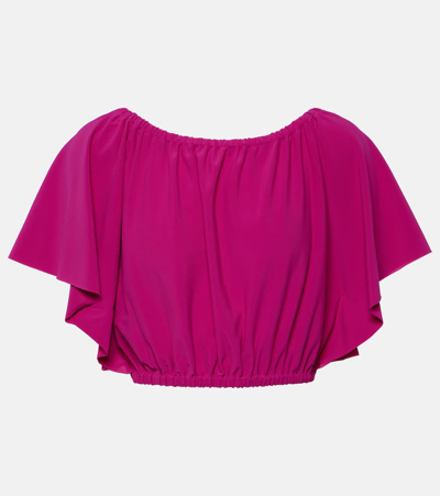Eres Solal Jersey Crop Top In Pink