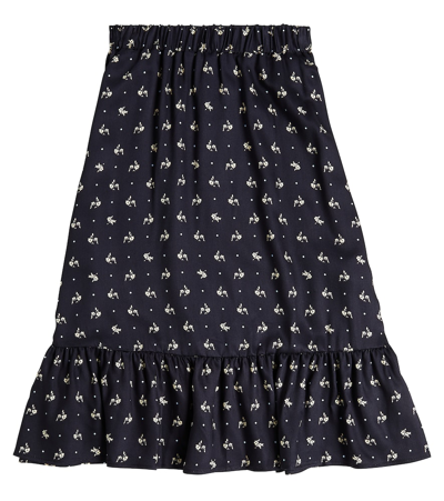 Paade Mode Kids' Ruched Floral Skirt In Black