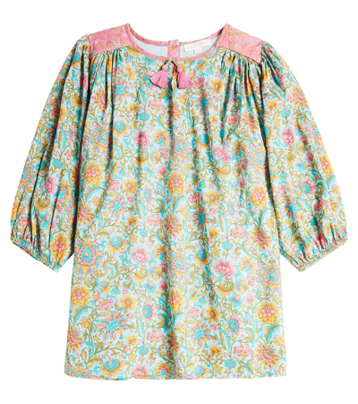Louise Misha Kids' Eugenie Floral Cotton Dress In Multicoloured