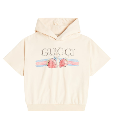 Gucci Kids' Printed Cotton Sweatshirt In White