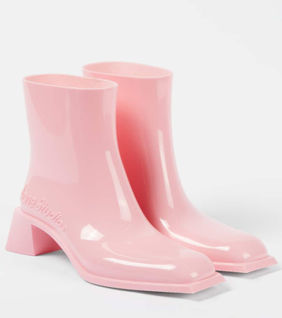 Acne Studios Soap Logo Ankle Boots In Pink