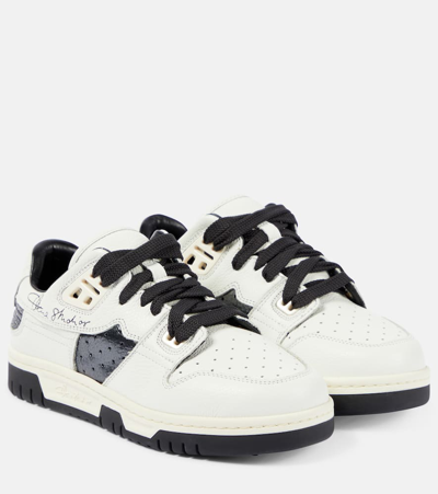 Acne Studios Leather Low-top Trainers In White/black