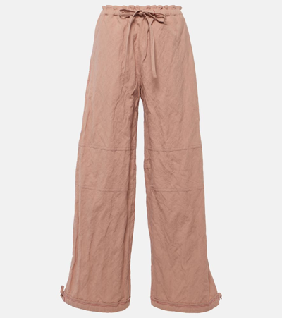 Acne Studios Paginol Cotton-blend Wide-leg Trousers In Pink